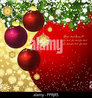 Weihnachten Hintergrund mit Weihnachten Kugeln. Stock Vektor