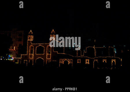 Dhaka, Bangladesch - 29. November 2008: Nachtansicht der Lalbagh Fort ist eine unvollständige 17. Jahrhundert Mughal Fort Komplex, steht vor dem buriganga Stockfoto