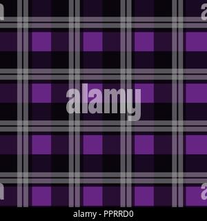 Tartan Muster, Schottische traditionelle Stoff nahtlos. Lila und Ultra Violett auf lila Hintergrund, Pantone Stil. Eps 10. Stock Vektor
