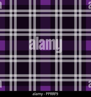 Tartan Muster, Schottische traditionelle Stoff nahtlos. Lila und Ultra Violett auf lila Hintergrund, Pantone Stil. Eps 10. Stock Vektor