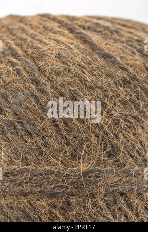 Natürliche geteert Sisalböden garten Garn-/String. Super Makro der einzelnen Fasern, die in das Garn. Metapher' Wie lange ist ein Stück Schnur?" Stockfoto