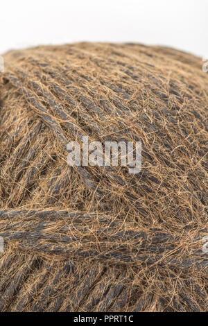 Natürliche geteert Sisalböden garten Garn-/String. Super Makro der einzelnen Fasern, die in das Garn. Metapher' Wie lange ist ein Stück Schnur?" Stockfoto