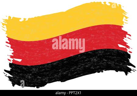 Flagge Deutschland, Grunge abstrakten Pinselstrich isoliert auf einem weißen Hintergrund. Vector Illustration. Stock Vektor