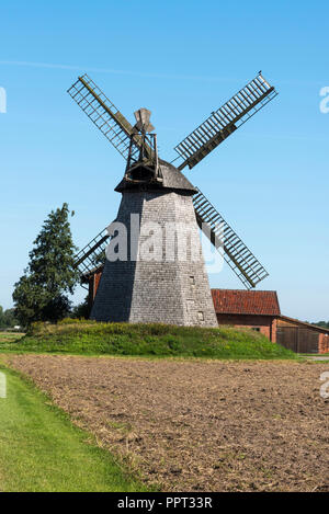 Wind Mill, Bierde, Petershagen, Minden-Luebbecke, Ostwestfalen-Lippe, Nordrhein-Westfalen, Deutschland, Mühle Stockfoto