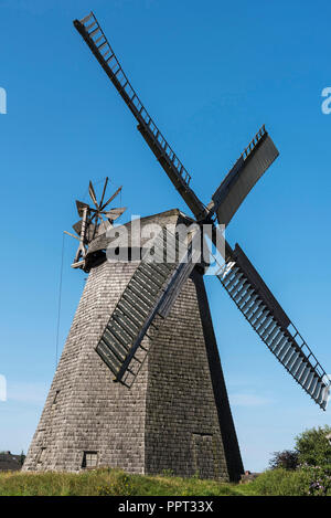 Wind Mill, Bierde, Petershagen, Minden-Luebbecke, Ostwestfalen-Lippe, Nordrhein-Westfalen, Deutschland, Mühle Stockfoto