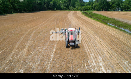 Keine bis Mais anpflanzen auf einem Bauernhof in der Nähe von Newburg, Maryland Stockfoto