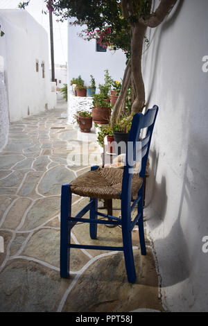 Griechenland Die Insel Sikinos. Einem ruhigen abgelegenen Ecke im Kastro. Stockfoto