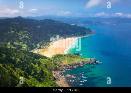 Laga Beach im Urdaibai Stockfoto