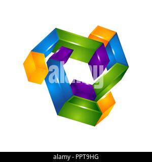 Kreative, digitale abstrakte bunte Symbole, Gebäude, Immobilien Element und Symbol, Logo Vorlage Stock Vektor
