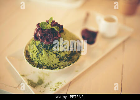 Matcha grüner Tee Eis Stockfoto