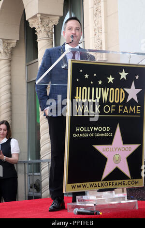 "Weird Al" Yankovic geehrt mit einem Stern auf dem Hollywood Walk of Fame Mit: Thomas Lennon Wo: Hollywood, California, United States Wann: 27 Aug 2018 Quelle: FayesVision/WENN.com Stockfoto