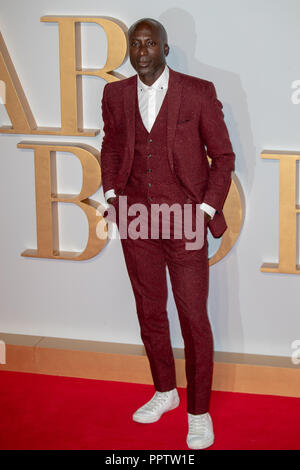 London, Großbritannien. 27. Sep 2018. Ozwald Boaten Teilnahme an der London Premiere von "ein Stern ist geboren" bei VUE WEST END, den Leicester Square, Uk, Credit: Jason Richardson/Alamy leben Nachrichten Stockfoto