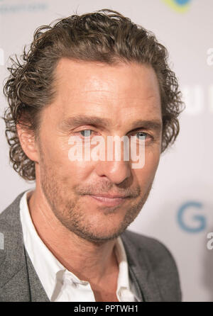 New York, NY, USA. September 27, 2018. Matthew McConaughey besucht die 17. jährlichen Samsung Charity Gala. Sppider/Alamy Stockfoto