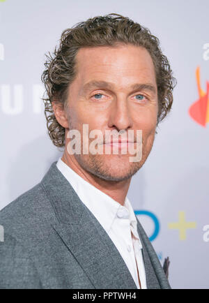 New York, NY, USA. September 27, 2018. Matthew McConaughey besucht die 17. jährlichen Samsung Charity Gala. Sppider/Alamy Stockfoto