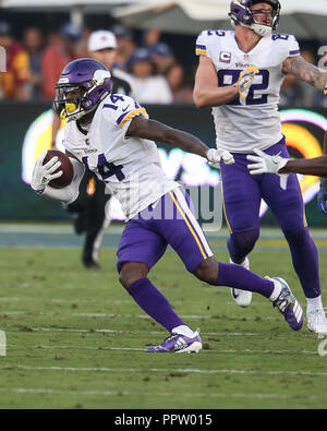 Los Angeles, CA, USA. 27 Sep, 2018. Minnesota Vikings wide receiver Stefon Diggs (14) Während der NFL Minnesota Vikings vs Los Angeles Rams im Los Angeles Memorial Coliseum Los Angeles, Ca am 27. September 2018. Jevone Moore Quelle: CSM/Alamy leben Nachrichten Stockfoto