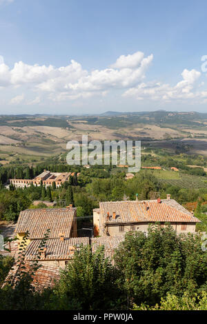 Toskana Landschaft nach Osten von Montepulciano, Toskana, Italien Europa Stockfoto