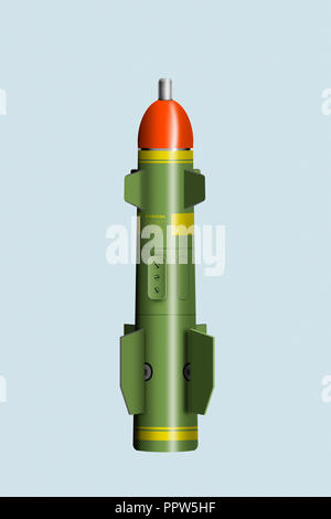 Grün Rot Rakete Rakete militärische Technologie Stockfoto