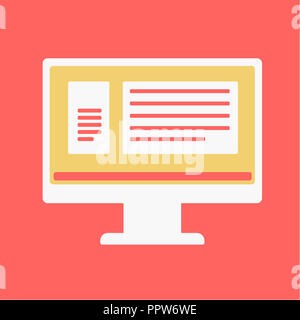 Website Source Codes auf dem Computer Monitor Symbol Stockfoto