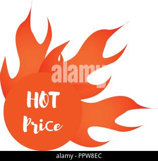 Vector Illustration. Die Red Fire. Heiße Rabatte Verkauf Stock Vektor