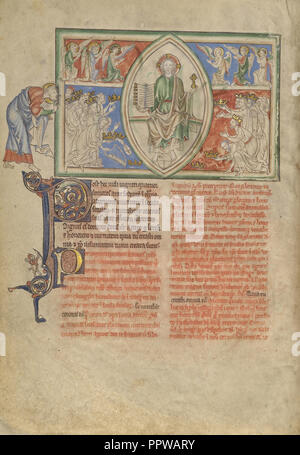 Die vierundzwanzig Ältesten Hommage an den Thron Gottes; London, England; etwa 1255 - 1260; Tempera Farben, Gold Leaf Stockfoto