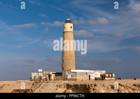 Leuchtturm auf Big Brother Island, Brother Islands, Rotes Meer, Ägypten Stockfoto