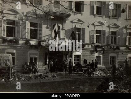 Brigade-Sanitätsanstalt Mauthen. Finden Spital 2-7. Außenansicht. Stockfoto