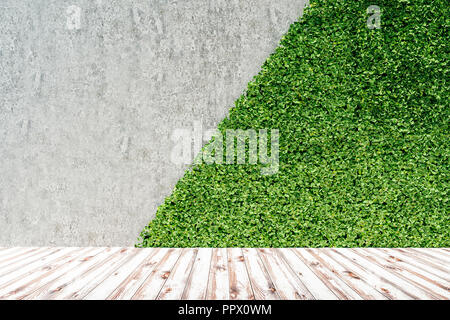 3D-Render der Grünen frische vertikalen Garten und Beton Wand Stockfoto