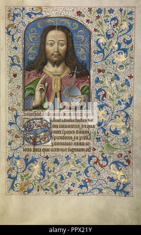 Der Erlöser der Welt; Workshop von Willem Vrelant, Flämisch, gestorben 1481, Aktiv, 1454-1481, Brügge, Belgien; Anfang 1460 s Stockfoto