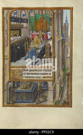 Büro der Toten; Master von James IV. von Schottland, Flämisch, bevor 1465 - ca. 1541, Brügge, Belgien; ca. 1510 - 1520 Stockfoto