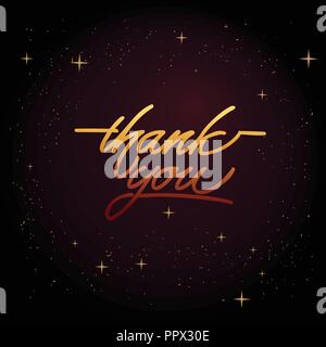 Vielen Dank - Hand Beschriftung Beschriftung urlaub Design, schwarze und weiße Tinte Kalligraphie Stock Vektor