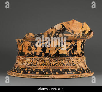 Dachgeschoss Red-Figure Spiralgehäuse Krater; Polygnotos zugeschrieben, Griechisch, Dachboden, Aktiv, 450 - 430 v. Chr., Athen, Griechenland; ca. 445 - 430 Stockfoto