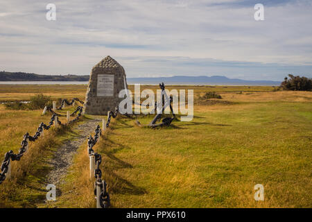 Phillip Parker Memorial in Punta Arenas in Chile Patagonien Stockfoto