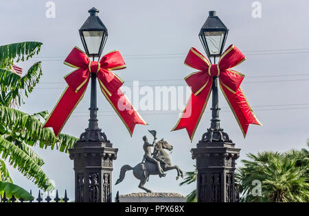 Ein Denkmal für Präsident Andrew Jackson leitet der Jackson Square, November 15, 2015, in New Orleans, Louisiana. Stockfoto