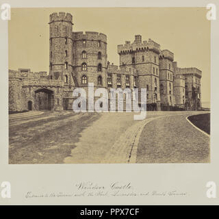 Windsor Castle. Eingang zur Terrasse mit der York, Lancaster und Devil Türmen; Arthur James Melhuish, Englisch, 1829 - 1895 Stockfoto