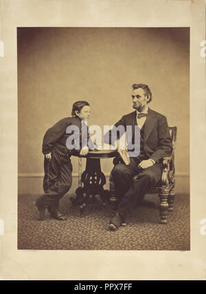 Abraham Lincoln und Seinem zweiten Sohn Thomas, Tad, Alexander Gardner, Amerikanische, geboren in Schottland, 1821-1882, 5. Februar 1865 Stockfoto