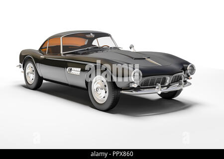 3d-vintage schöne schwarze Sport Auto Stockfoto