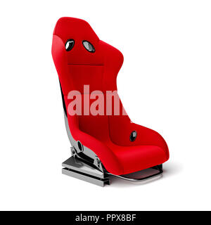 3D-sport auto Sitz auf weißem Hintergrund Stockfoto