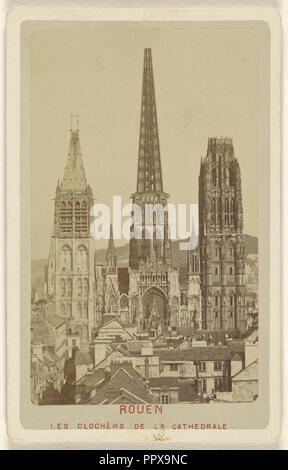 Rouen. Les Clochers de la Cathedrale; Le Comte, Französisch, aktive Rouen, Frankreich 1860, ca. 1868; Eiklar silber Drucken Stockfoto