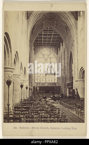 Malvern Priory Kirche, Innenraum, Blick nach Osten; Francis Bedford, Englisch, 1815,1816, 1894, 1865; Eiklar silber Drucken Stockfoto