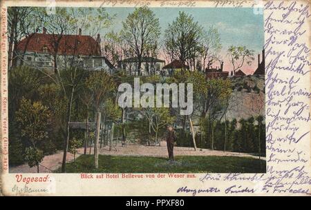 Bremen, Bremen - Hotel Bellevue von der Weser aus Stockfoto