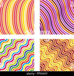 Set Wave Muster Vorlage. geschwungene Linien auf weißem Hintergrund. Grafik vektor Kulisse. Stock Vektor