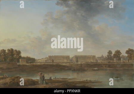 Ein Blick auf den Place Louis XV; Alexandre-Jean Noël, Französisch, 1752 - 1834 zugeschrieben, ca. 1775 - 1787; Öl auf Leinwand Stockfoto