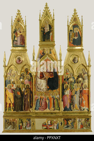 Polyptychon mit Krönung der Jungfrau Maria und der Heiligen; Cenni di Francesco di Ser Cenni, Italienisch, Florentiner, aktive 1369,1370 Stockfoto