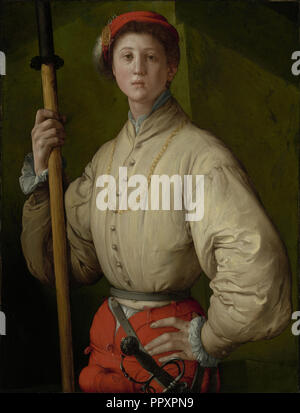 Porträt einer Hellebardier, Francesco Guardi?, Pontormo, Jacopo Carucci, Italienisch, Florentiner, 1494 - 1557, Italien; 1528 - 1530 Stockfoto