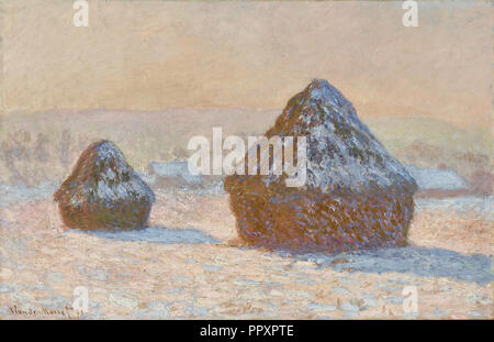 Wheatstacks, Schnee, Morgen; Claude Monet, Französisch, 1840 - 1926, Frankreich; 1891; Öl auf Leinwand, 64,8 x 100,3 cm Stockfoto