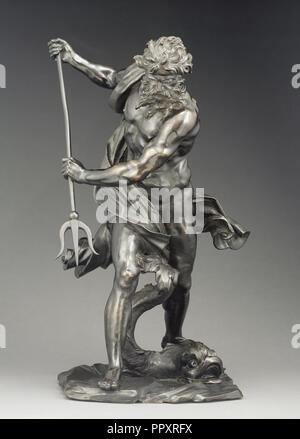 Neptun und Dolphin; nach Gian Lorenzo Bernini, Italienischer, 1598-1680, vermutlich aus dem 17. Jahrhundert, nach 1623, Bronze, 55,9 cm Stockfoto