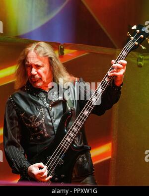 September 26, 2018, San Diego, Kalifornien, USA - IAN HILL, Bassist für JUDAS PRIEST in der Matratze fest Amphitheater in Chula Vista, Kalifornien am 26. September 2018 (Bild: © Marissa Carter/ZUMA Draht) Stockfoto