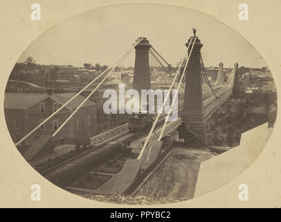 Niagara Falls Hängebrücke; Silas A. Holmes, amerikanischen, 1820 - 1886, Niagara Falls, Ontario, Kanada; 1855-1860; Gesalzen Stockfoto