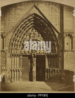 Kathedrale Notre Dame, Paris; Bisson Frères, Französisch, aktiv 1840 - 1864, Paris, Frankreich; über 1857; Eiklar silber Drucken Stockfoto