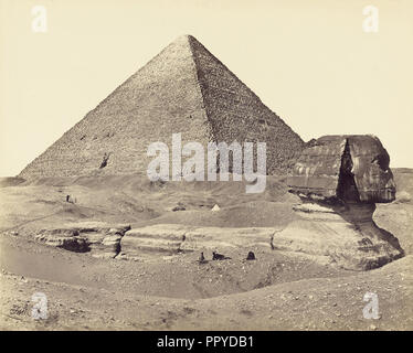 Die Pyramiden und die Sphinx; Francis Frith, Englisch, 1822-1898, 1858; Eiklar silber Drucken Stockfoto